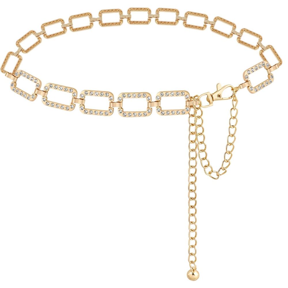 5121 Metal Waist Chain For Women Rhinestone Belt Crystal